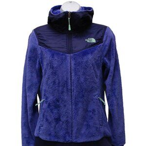 The North Face Women's Osito Plush Fleece Full Zip Hooded Jacket, Purple Blue, S